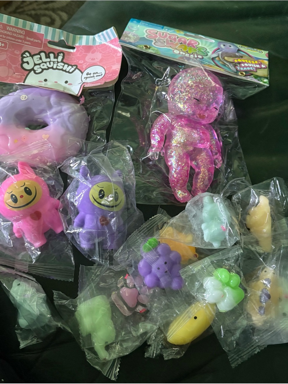 Jelli Squish Assorted Kids Squishy Toy Pack - Pink, Purple, Green
